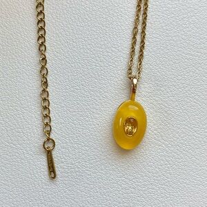 Gold Necklace with Yellow stone Pendant